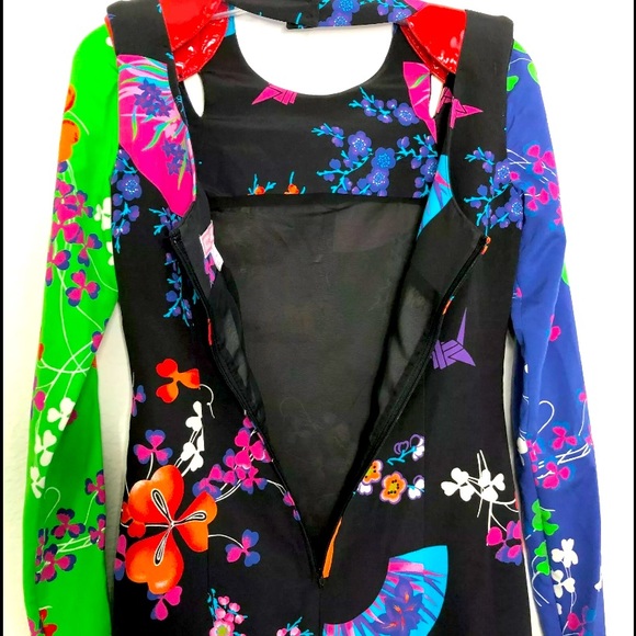 NWT- VERSACE STAMPA FLORAL SILK MINI DRESS - Picture 8 of 15